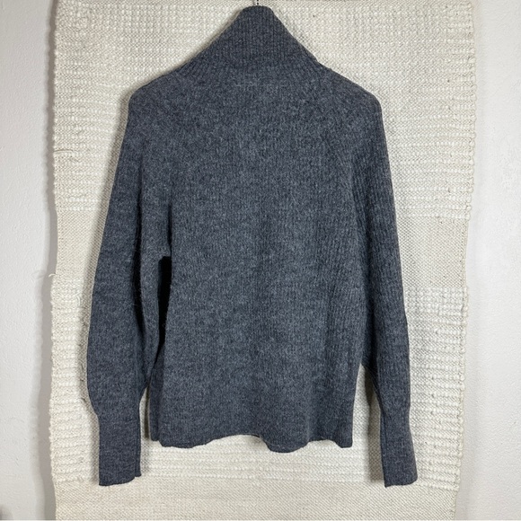 QUINCE gray wool alpaca chunky knit turtleneck sweater NEW SIZE MEDIUM - Picture 3 of 5